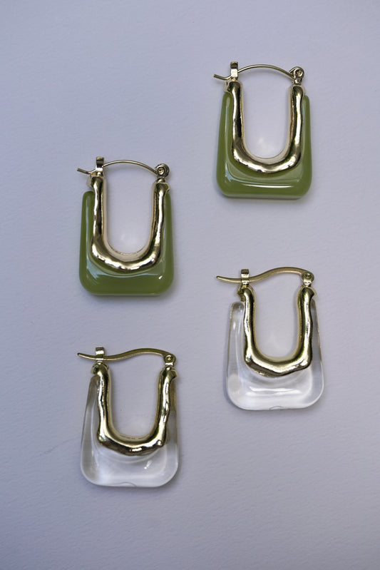 クリアピアス 【クリア/グリーン】