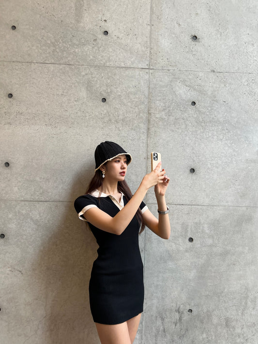 <b>バイカラーニットワンピース</b><br><font size="1">バイカラーが可愛い!この夏大活躍のニットワンピ</font>