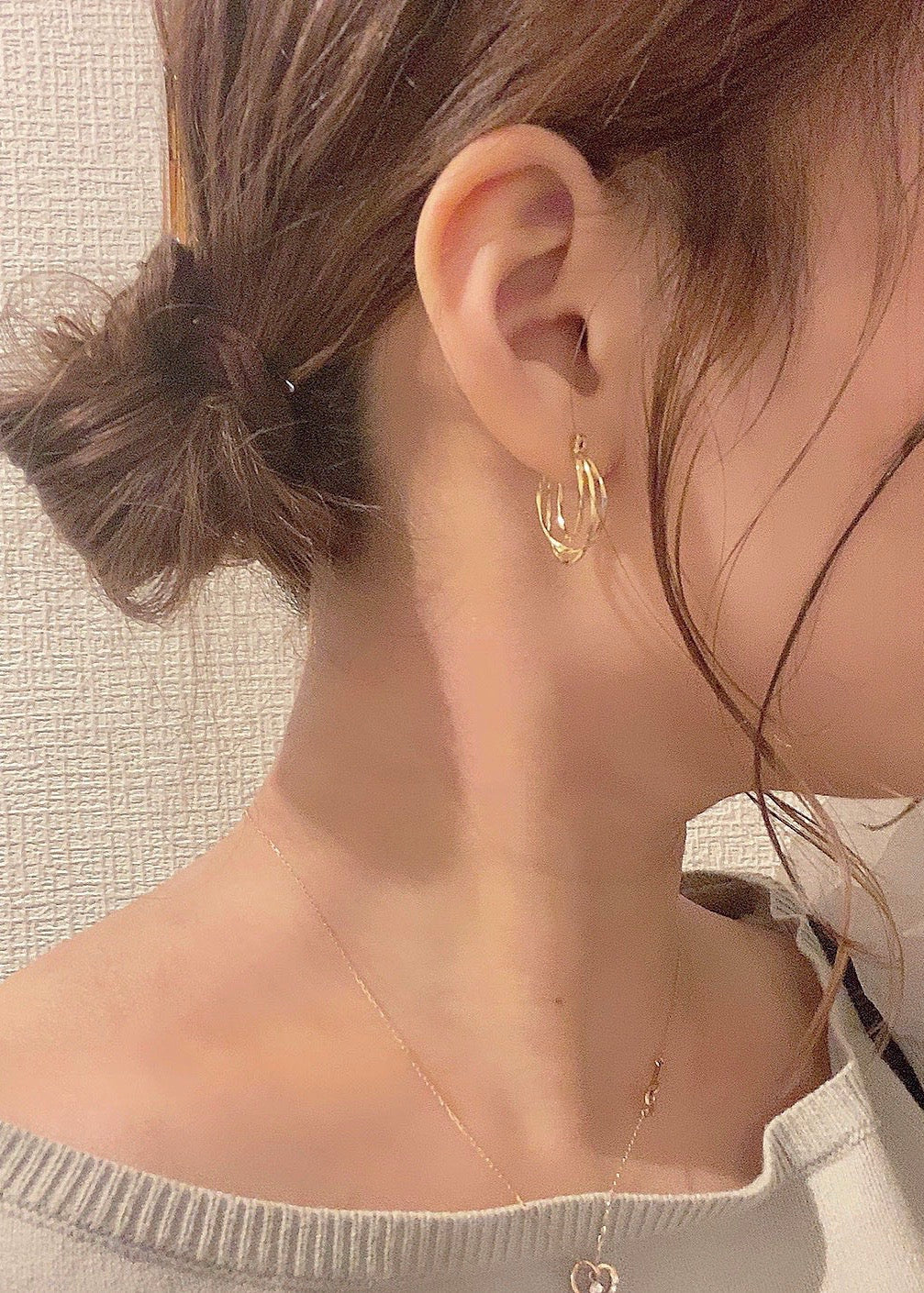 ニュアンスフープピアス