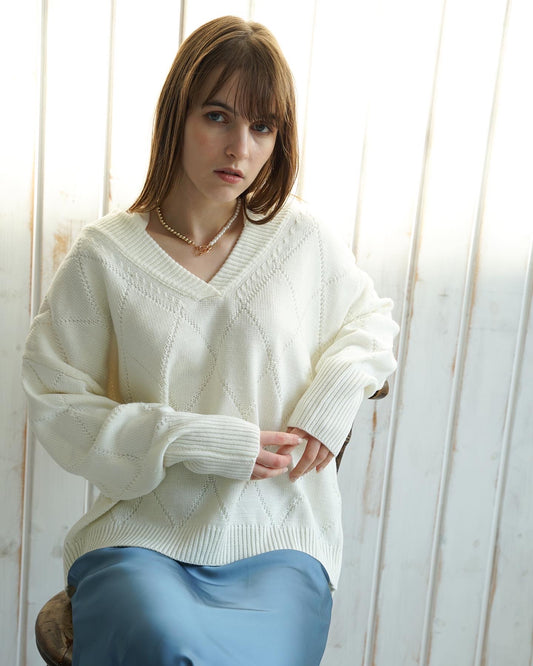 オフショルダーニット