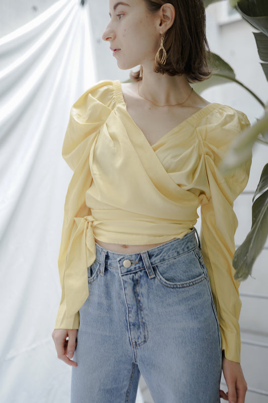 ロングスリーブカシュクールトップス