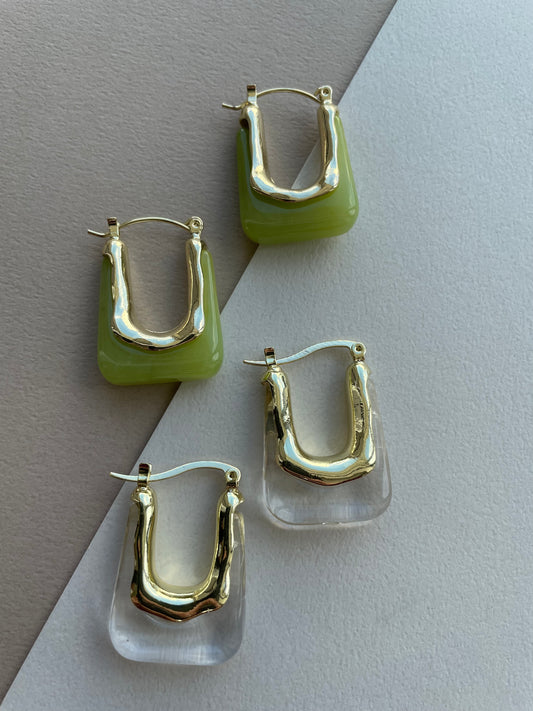 クリアピアス 【クリア/グリーン】